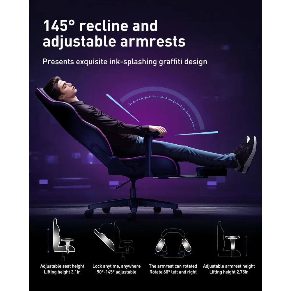 C3 Ergonomic PU Leather Gaming Chair with Lumbar Pillow