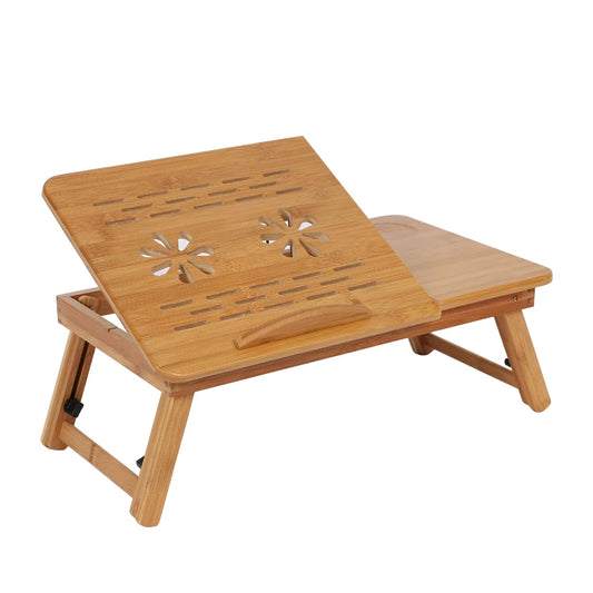 Adjustable Bamboo Bed Desk – Portable Laptop & Reading Tray