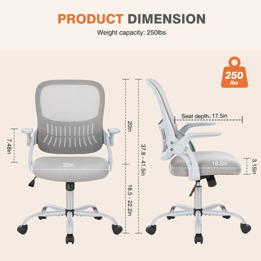 JHK Ergonomic Mesh Office Chair with Adjustable Height & Swivel Wheels