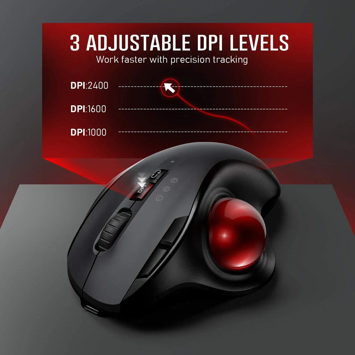 Ergonomic Wireless Trackball Mouse