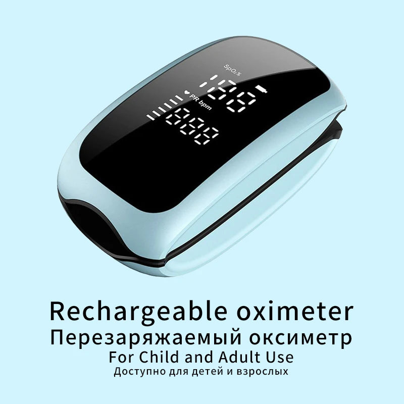 Rechargeable Finger Pulse Oximeter – SpO₂ & Heart Rate LED Monitor