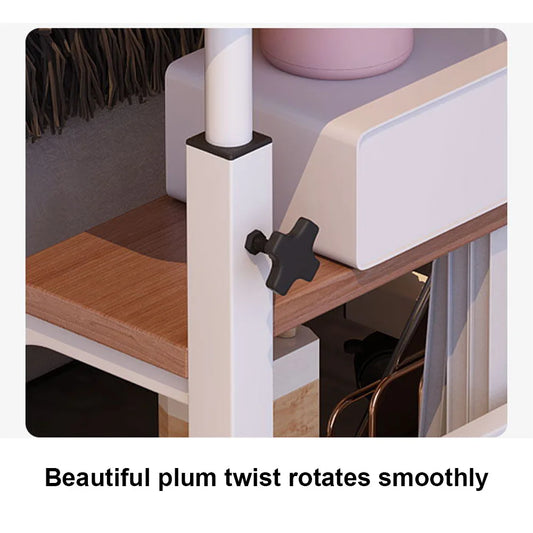 60 x 40 cm Adjustable Height Rolling Standing Desk with Wheels & Storage