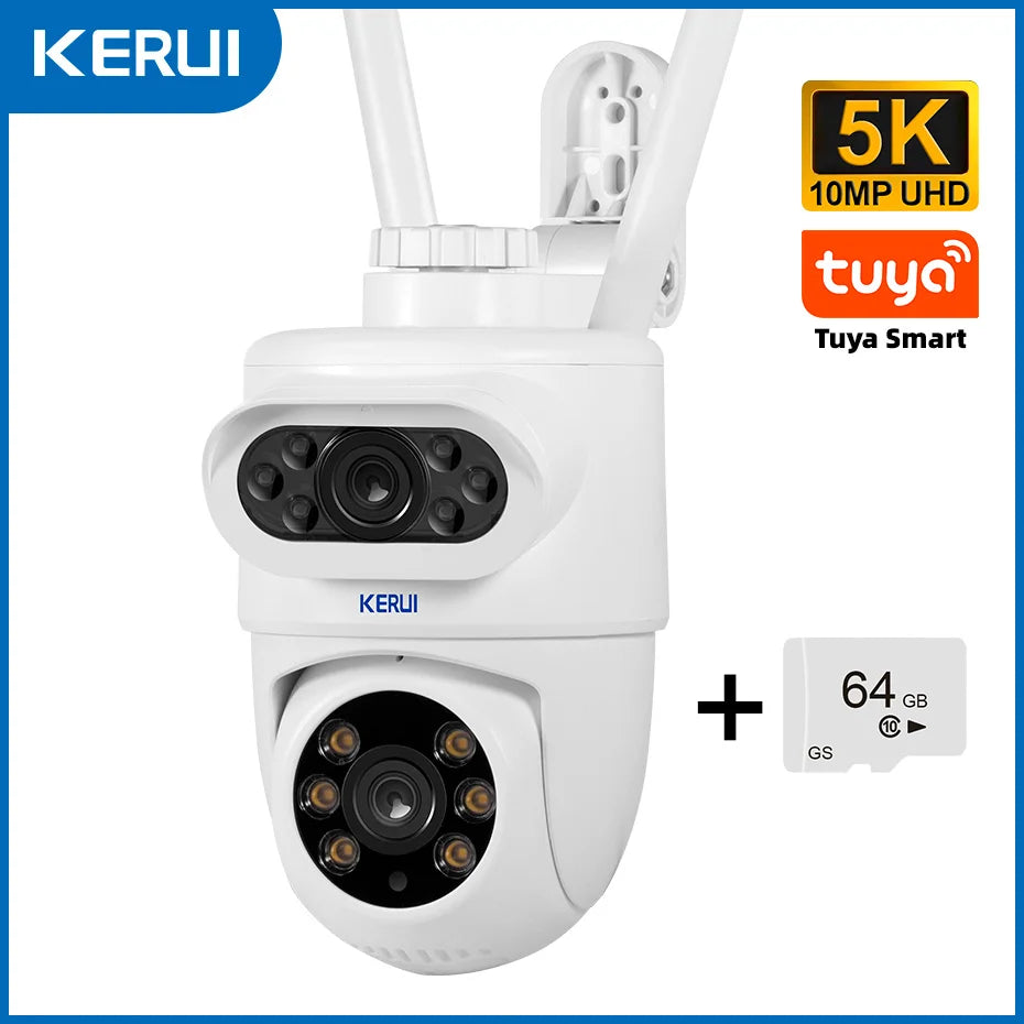 KERUI 10MP 5K Dual-Lens PTZ WiFi Security Camera