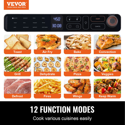 VEVOR 25L Stainless SteelAir Fryer Toaster Oven