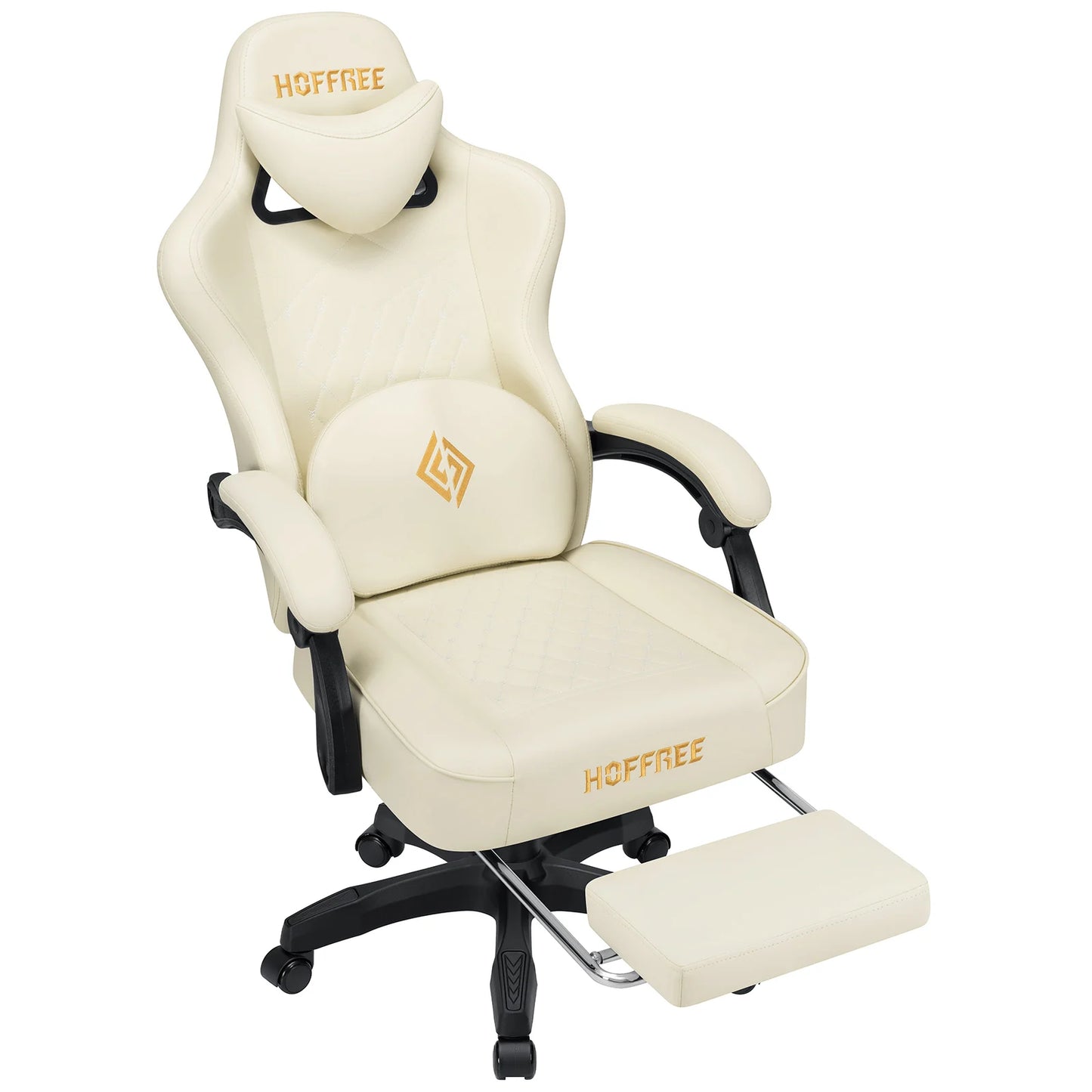 Massaging Ergonomic Gaming Chair with Footrest & Speaker