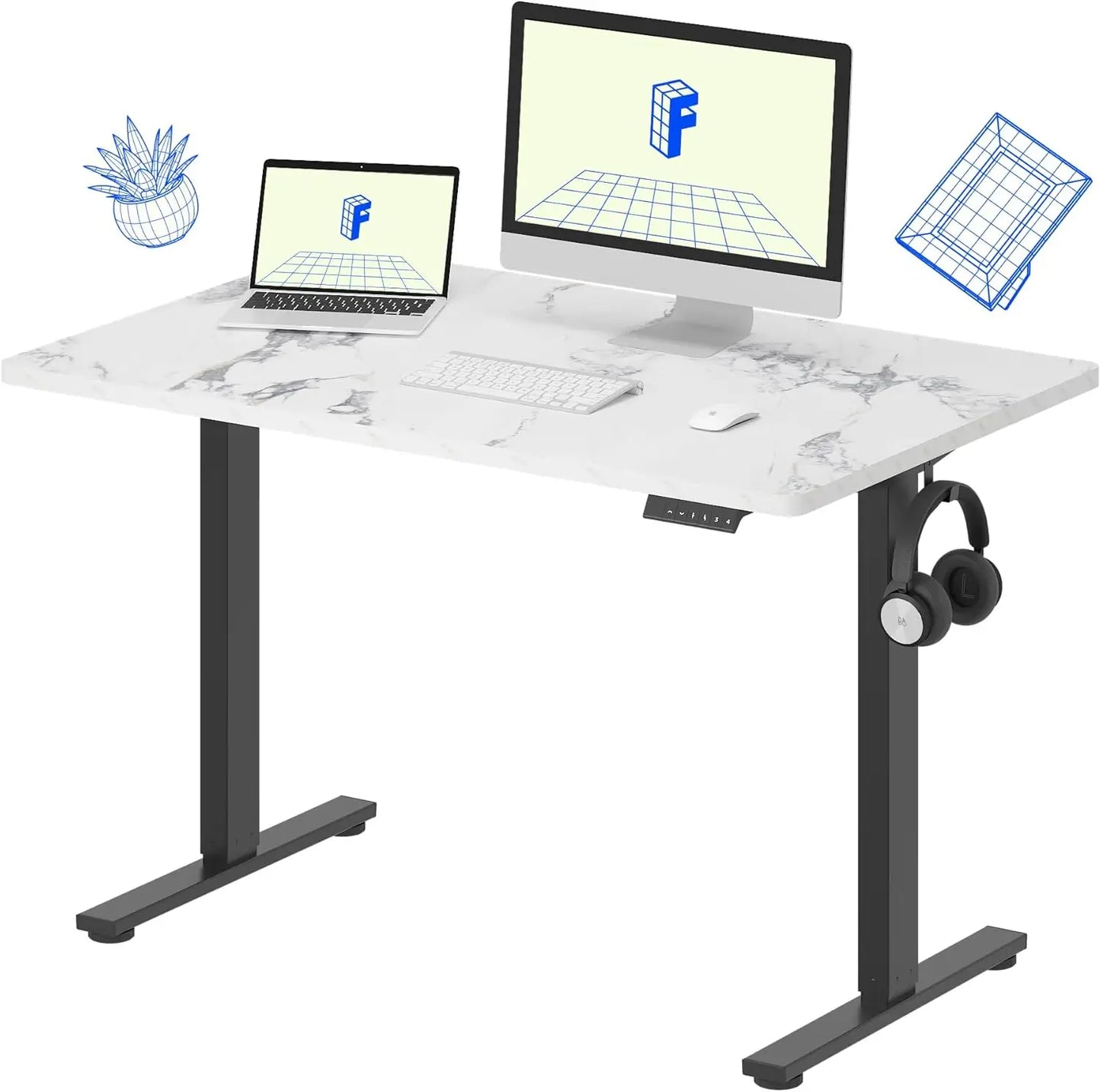 EN1 Electric Height Adjustable Standing Desk – 48" x 24"