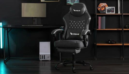 Gaming Chair with Pocket Spring Seat, Footrest & Massage Lumbar Support