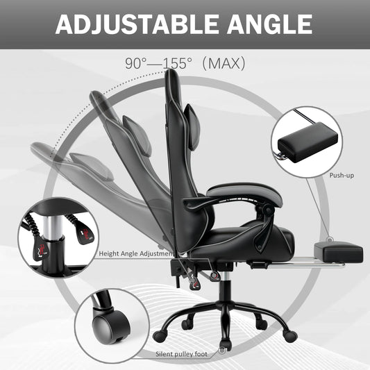 Ergonomic Gaming Chair with Footrest