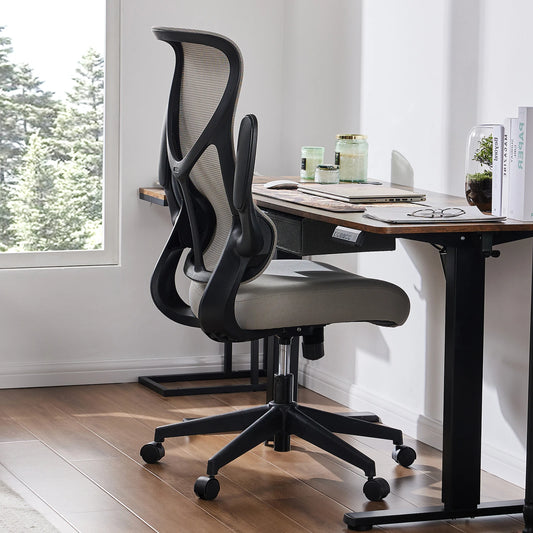 JHK Ergonomic Mesh High-Back Office Chair with Flip-Up Arms & Lumbar Support
