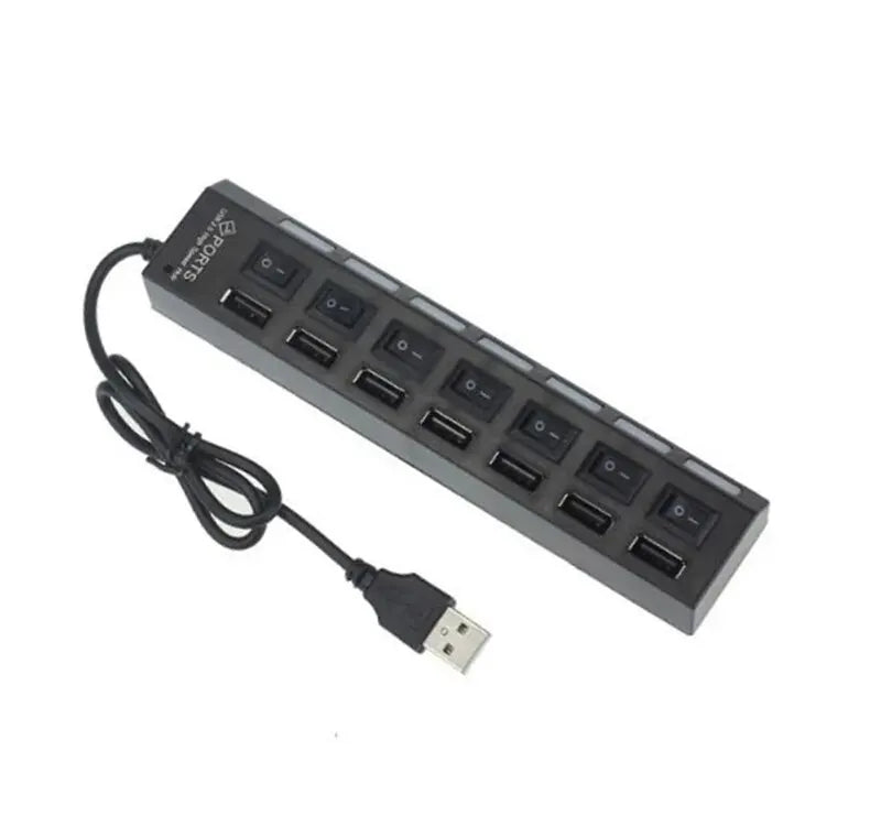 7-Port USB 2.0 Extension Hub with Individual Switches