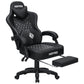 Ergonomic Gaming Chair with Footrest, Massage & Bluetooth Speakers