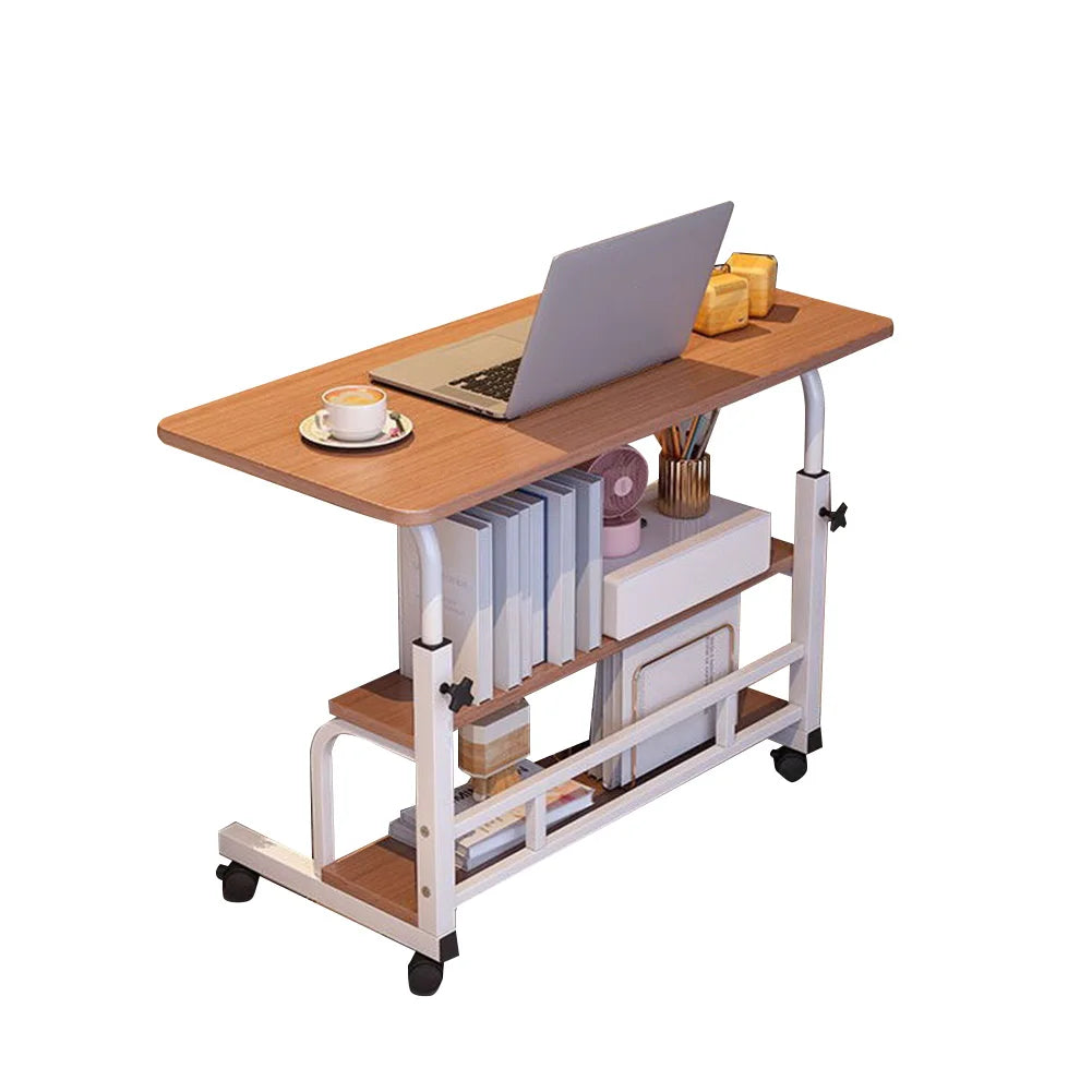 60 x 40 cm Adjustable Height Rolling Standing Desk with Wheels & Storage