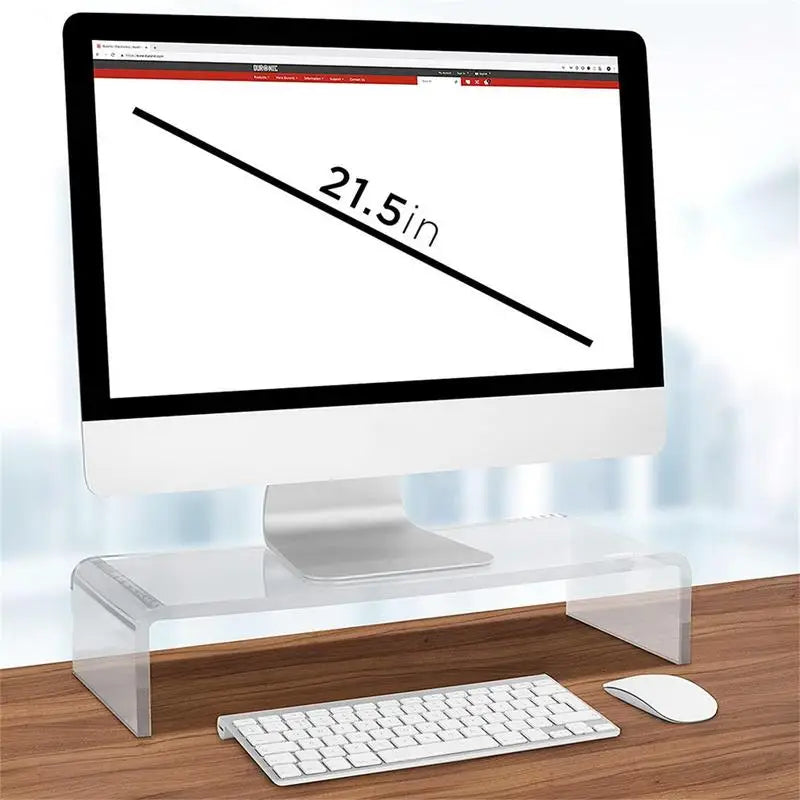 Transparent Acrylic Ergonomic Monitor Stand