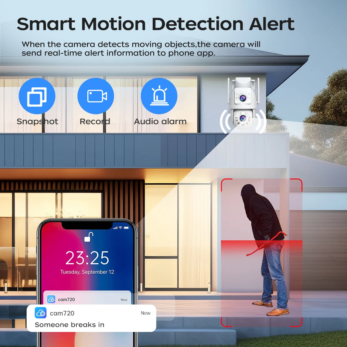 Jooan 4K 8MP Dual-Lens Outdoor PTZ WiFi Security Camera
