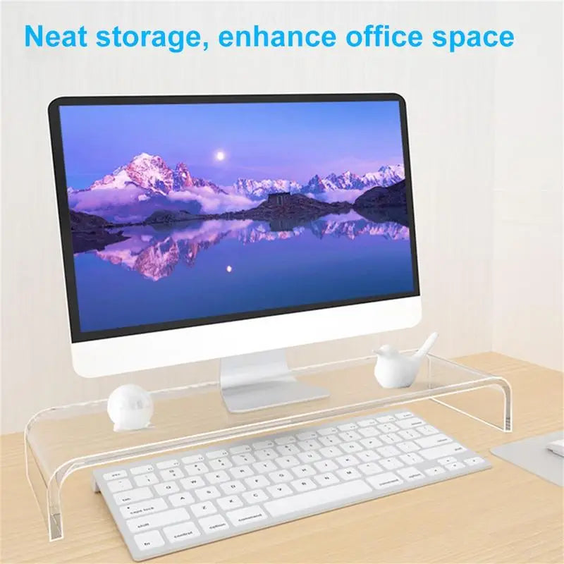 Transparent Acrylic Ergonomic Monitor Stand