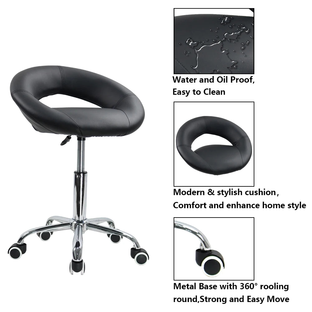 KKTONER Adjustable Rolling Swivel Stool with Wheels