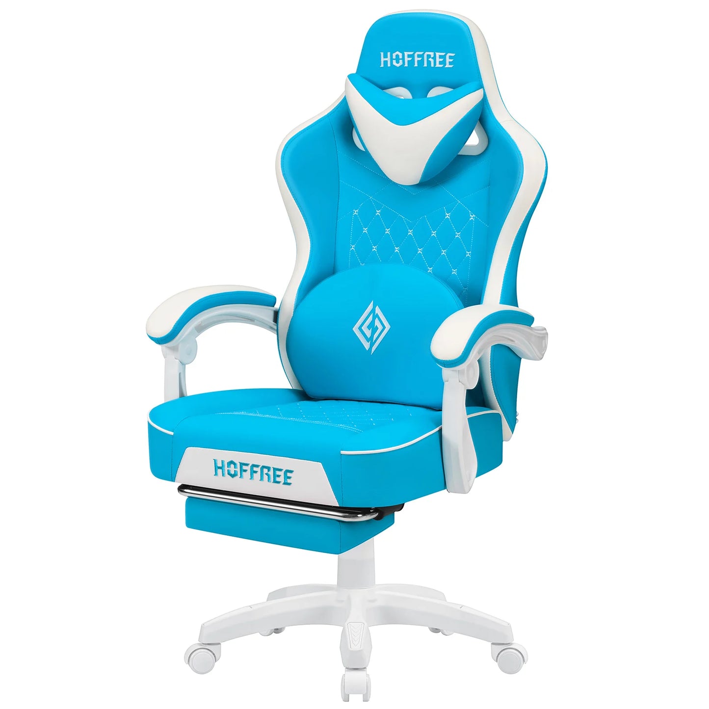 Massaging Ergonomic Gaming Chair with Footrest & Speaker