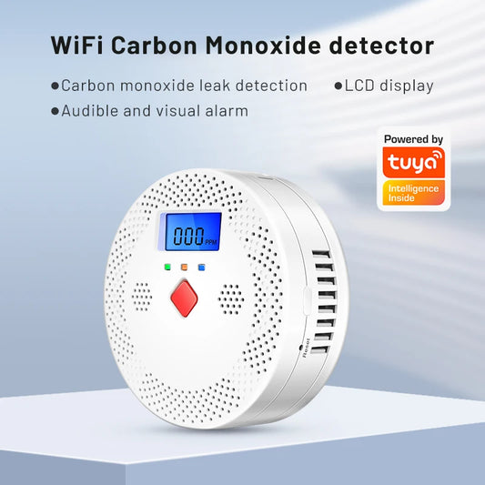 Tuya WiFi Smart Carbon Monoxide Detector with LCD & Alarm