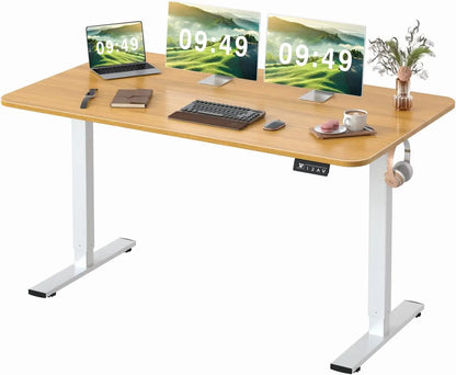 Electric Height Adjustable Standing Desk – 55" x 24", with Memory Presets