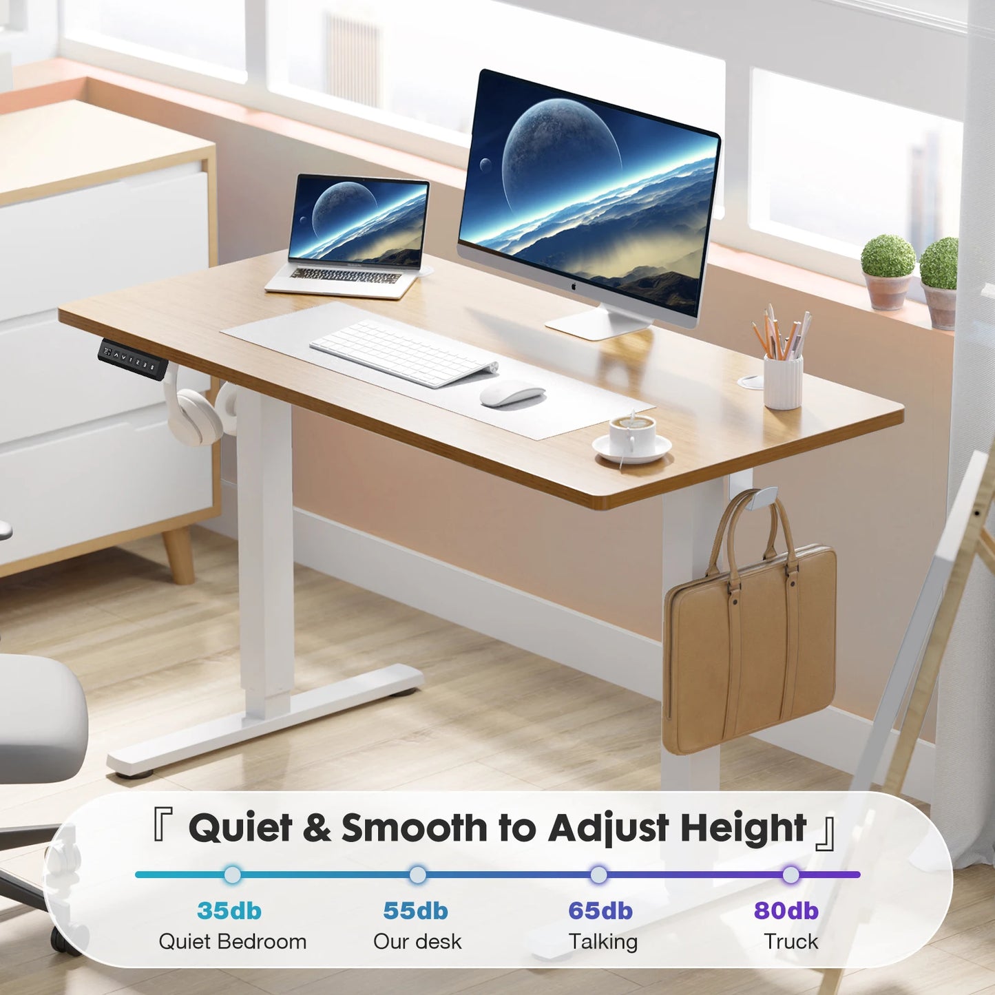 JHK Electric Height Adjustable Standing Desk - 40"x24"