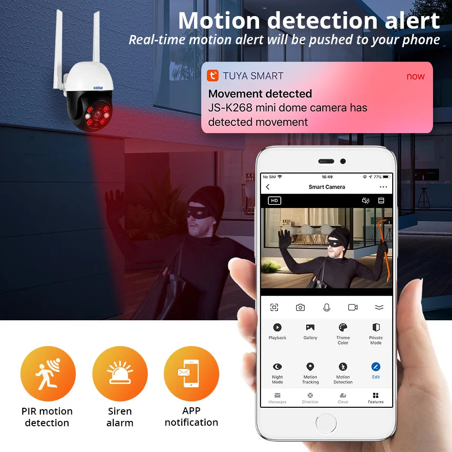 KERUI 10MP 5K Dual-Lens PTZ WiFi Security Camera