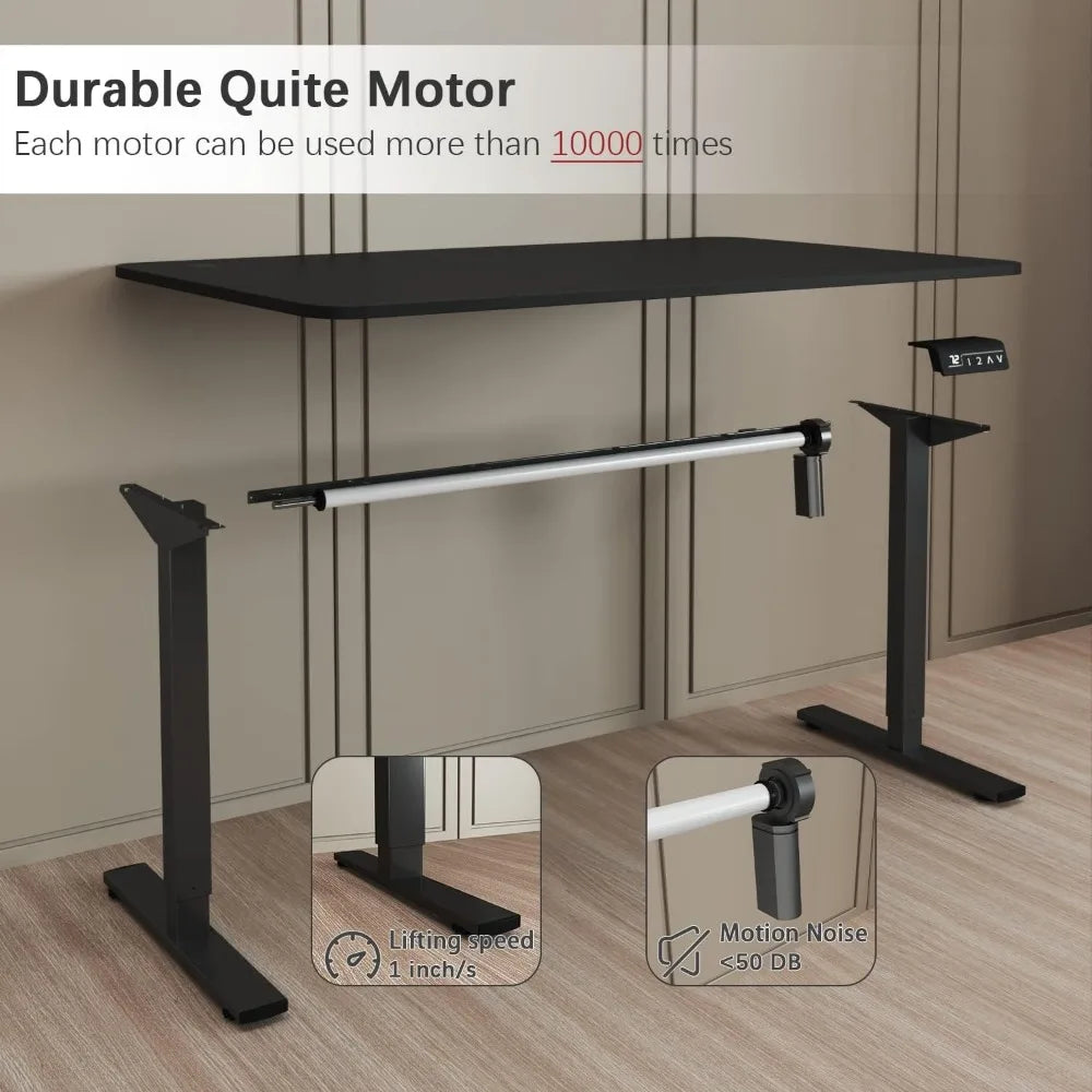 Electric Height Adjustable Standing Desk – 55" x 24", with Memory Presets
