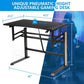 Pneumatic Height Adjustable Gaming Desk – T-Shaped with Power Strip Tray
