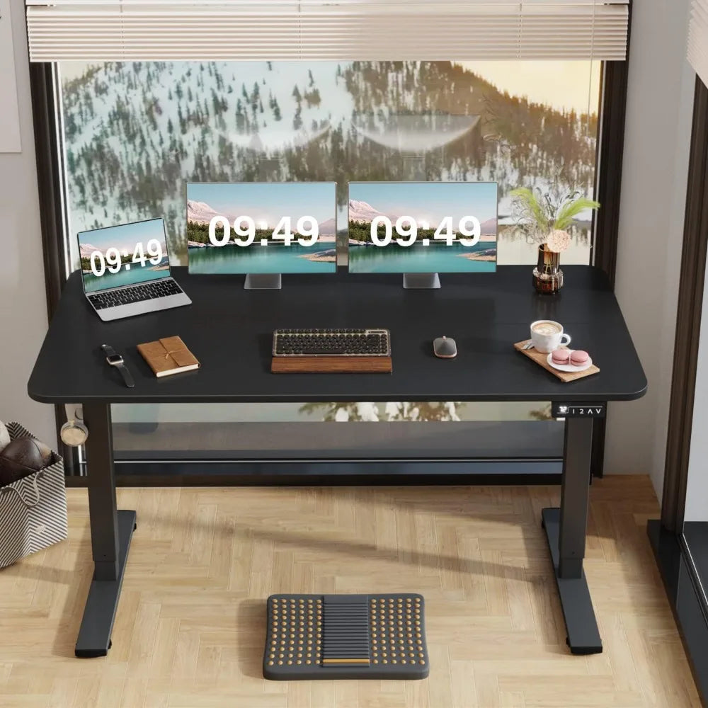 Electric Height Adjustable Standing Desk – 55" x 24", with Memory Presets