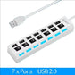 7-Port USB 2.0 Extension Hub with Individual Switches