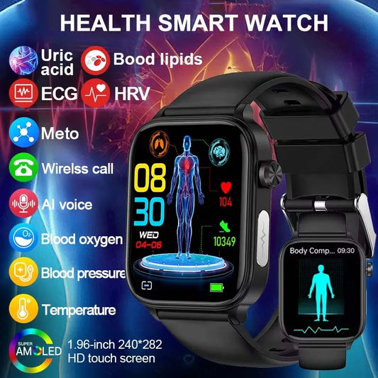 LIGE 2025 ECG+PPG Smart Watch – Health Monitor with Bluetooth Call