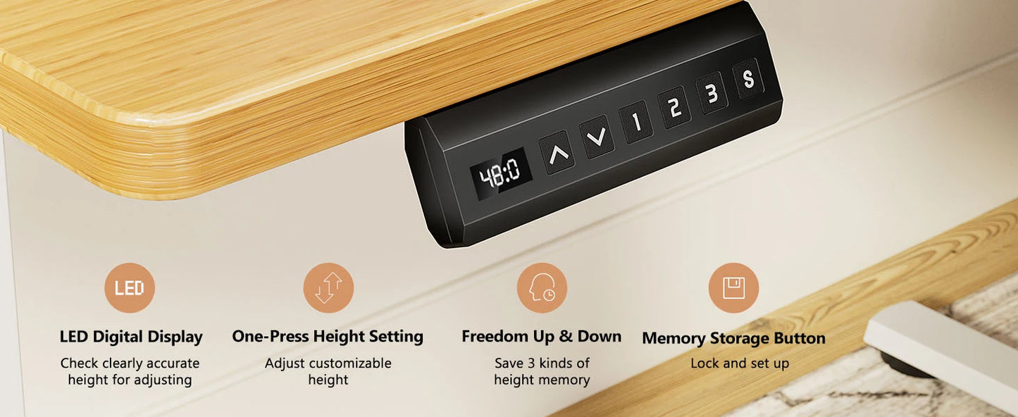 JHK Electric Height Adjustable Standing Desk - 40"x24"
