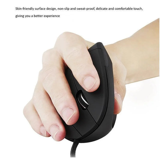 Ergonomic Vertical RGB Gaming Mouse – 3200 DPI, Right-Handed (Wired)