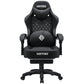 Ergonomic Gaming Chair with Footrest, Massage & Bluetooth Speakers