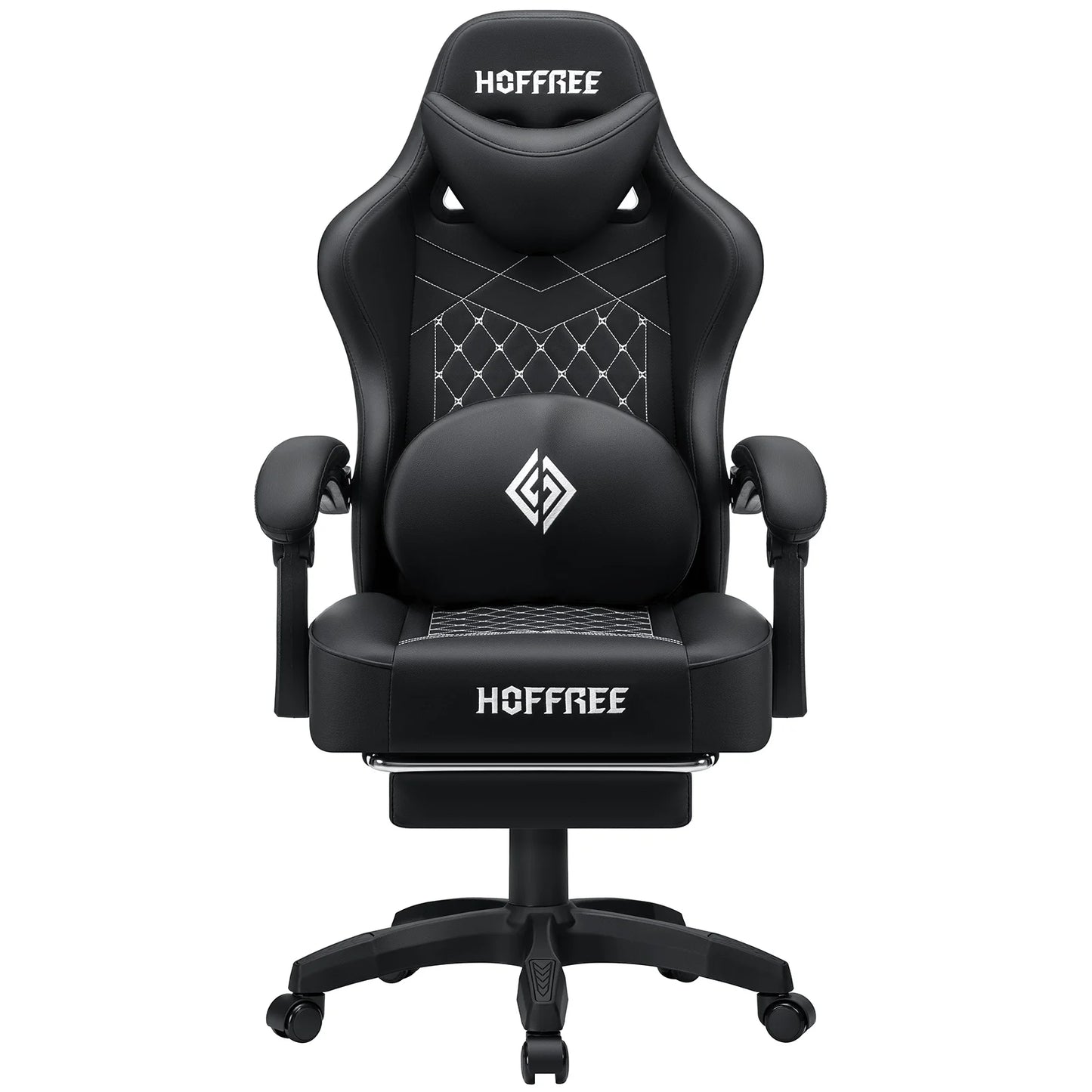 Ergonomic Gaming Chair with Footrest, Massage & Bluetooth Speakers