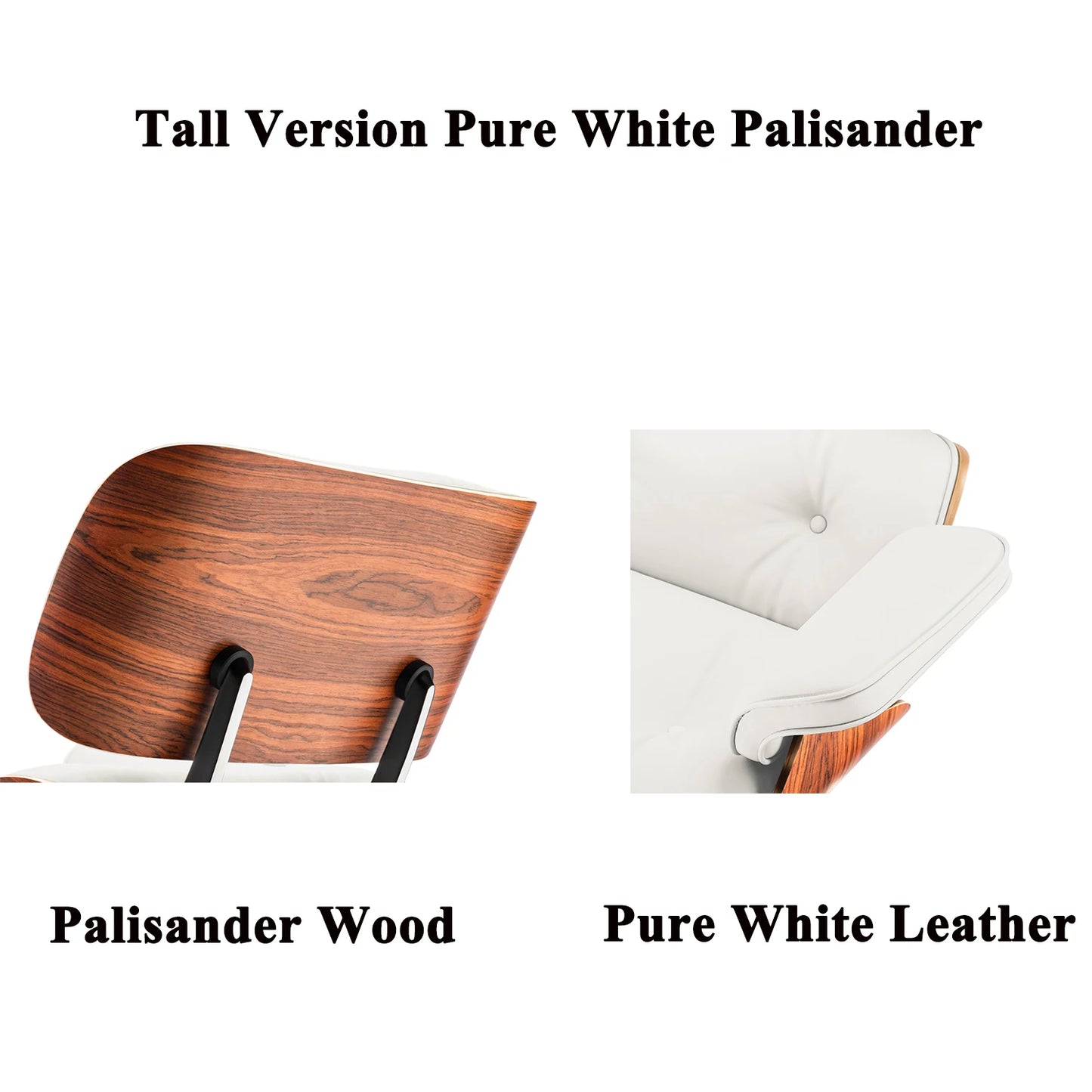 Tall Genuine Leather Chaise Lounge Chair with Ottoman