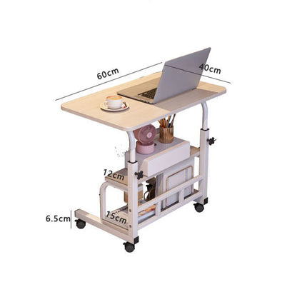 Adjustable Mobile Standing Desk with Wheels & Storage Shelf - 60x40cm