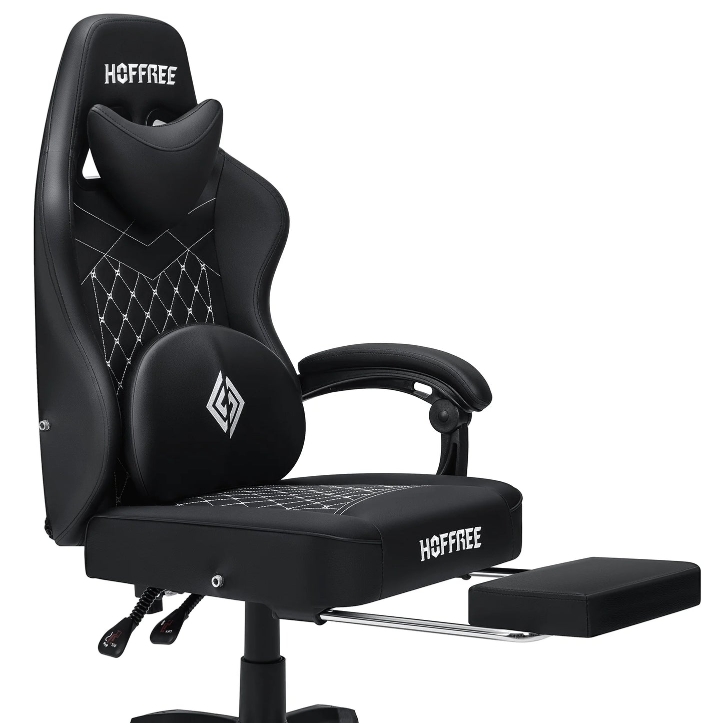 Ergonomic Gaming Chair with Footrest, Massage & Bluetooth Speakers