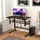 Pneumatic Height Adjustable Gaming Desk – T-Shaped Computer Desk with Power Strip Tray