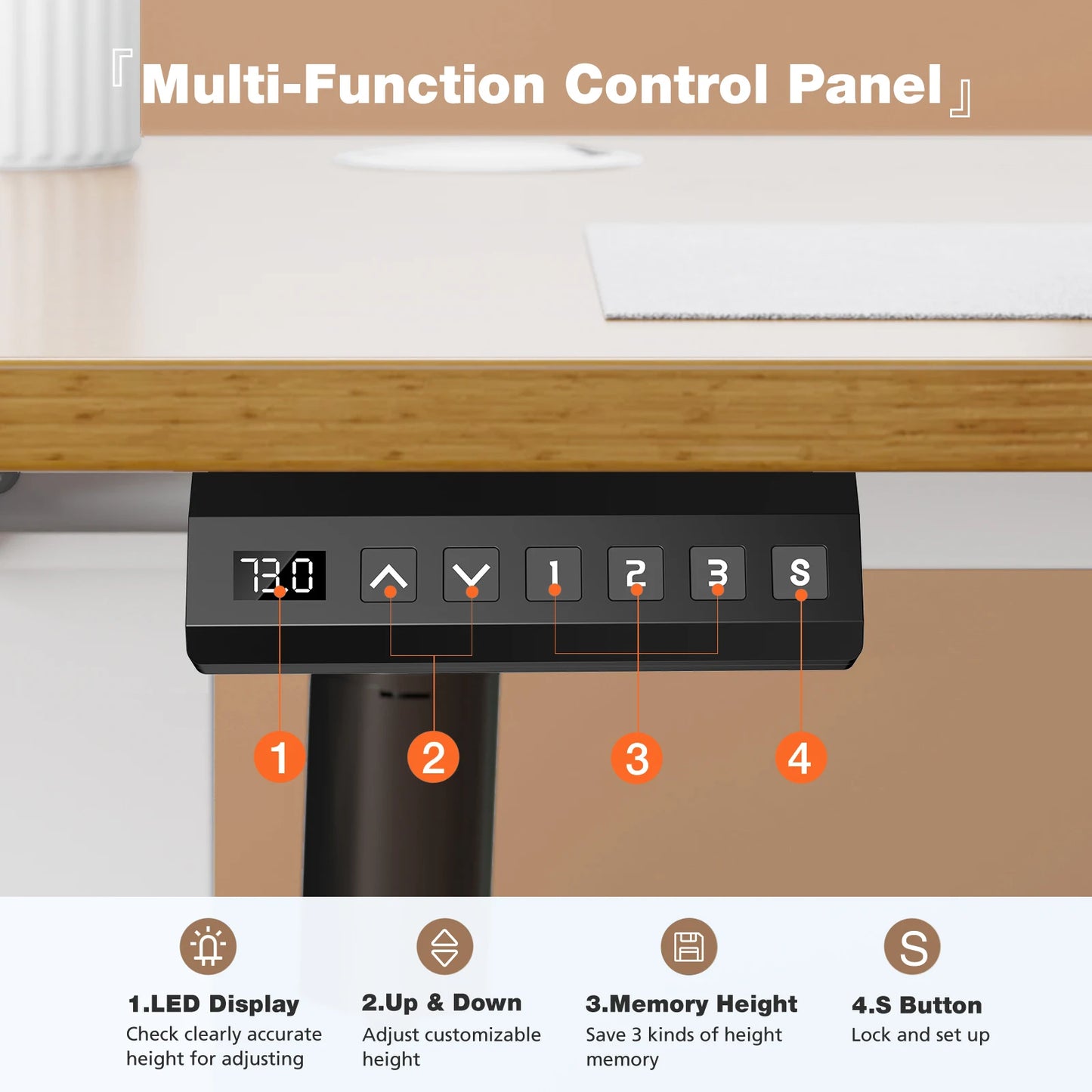 JHK Electric Height Adjustable Standing Desk - 40"x24"
