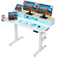 Vabches Electric Standing Desk – Height Adjustable with LED Light, Power Outlet & Metal Legs