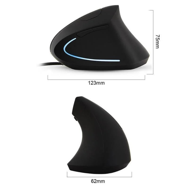 Ergonomic RGB Vertical Gaming Mouse – 3200 DPI (Wired, Right-Handed)