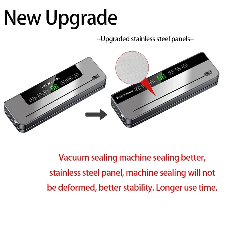 Electric Vacuum Sealer with Built-in Cutter – Dry/Wet Food Mode