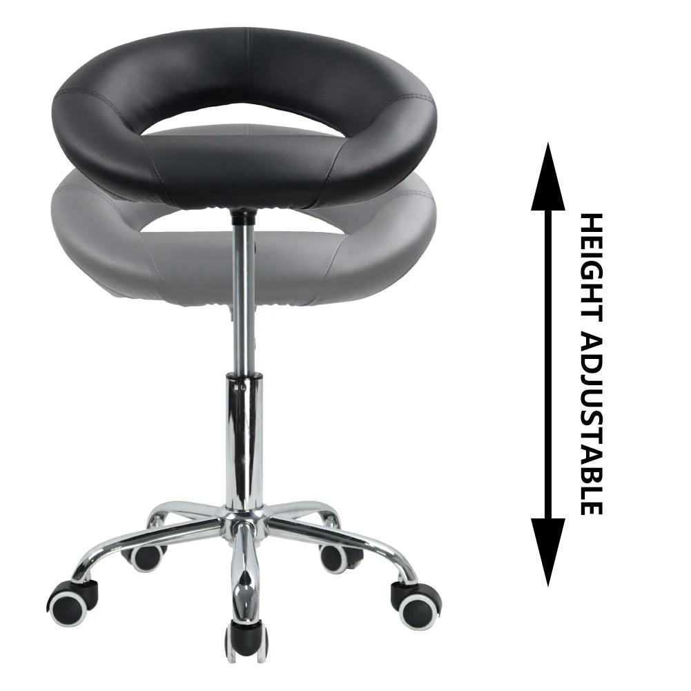 KKTONER Adjustable Rolling Swivel Stool with Wheels