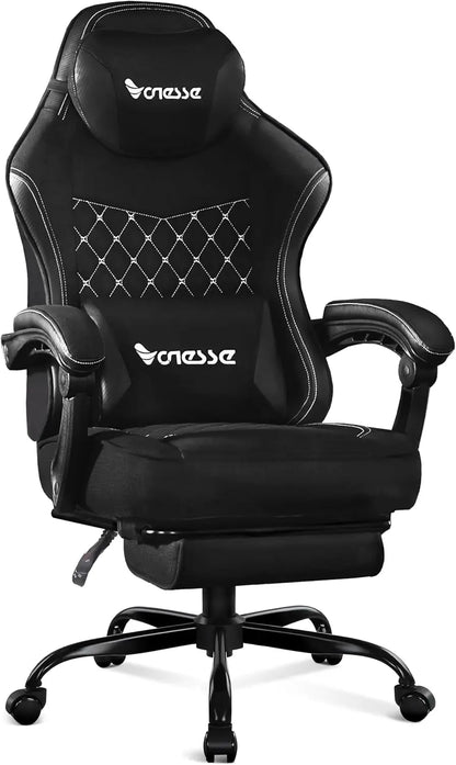 Fabric Gaming Chair with Footrest