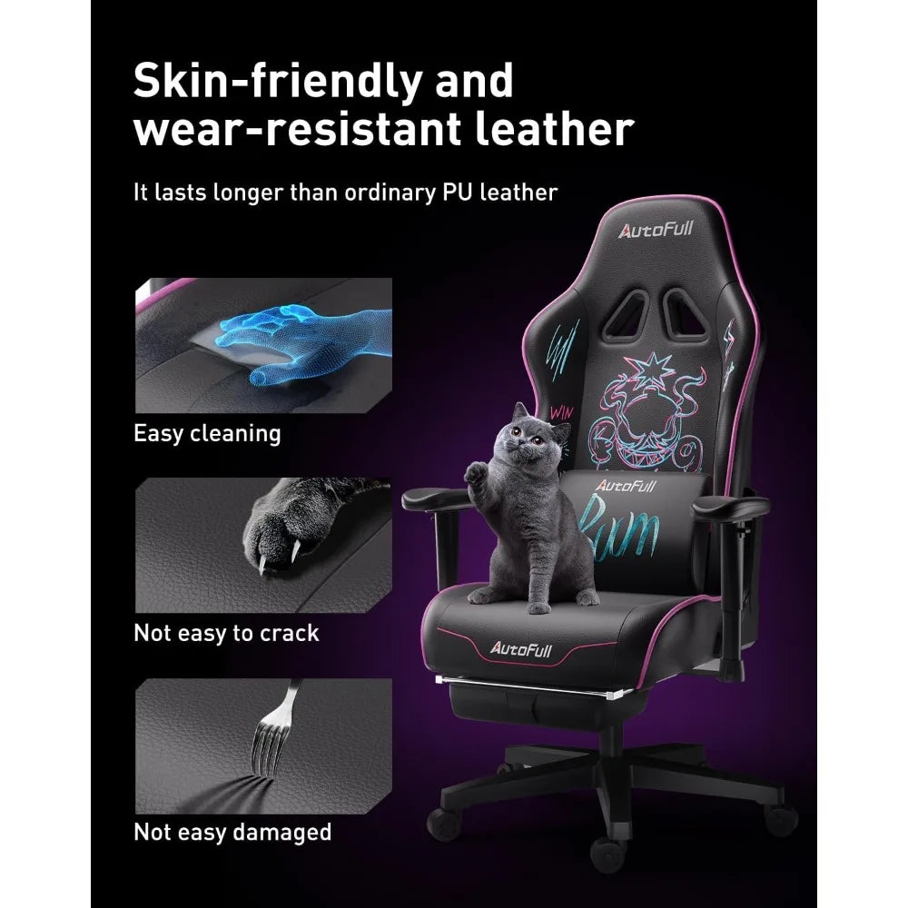 C3 Ergonomic PU Leather Gaming Chair with Lumbar Pillow