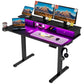 Vabches Electric Standing Desk – Height Adjustable with LED Light, Power Outlet & Metal Legs