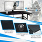 Pneumatic Height Adjustable Gaming Desk – T-Shaped with Power Strip Tray