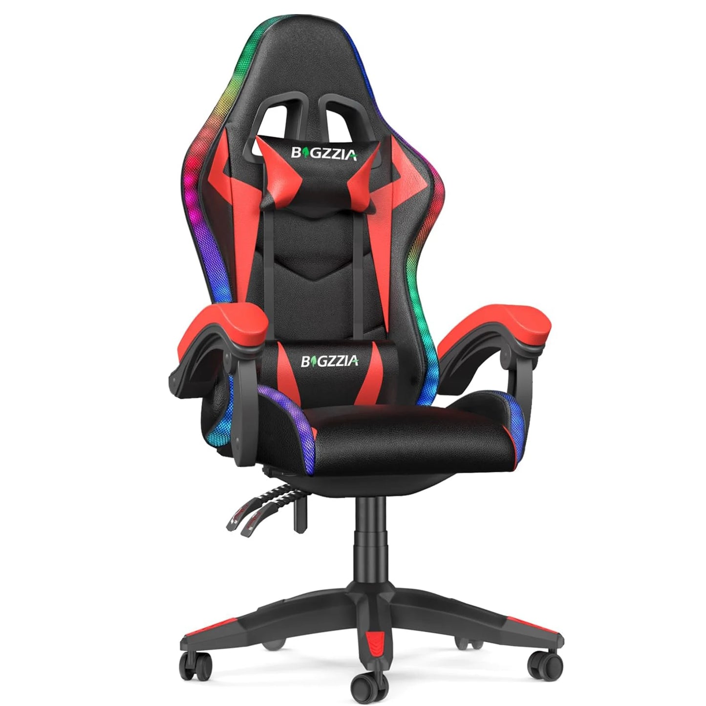 RGB LED Gaming Chair – Ergonomic Recliner with PU Leather & Headrest