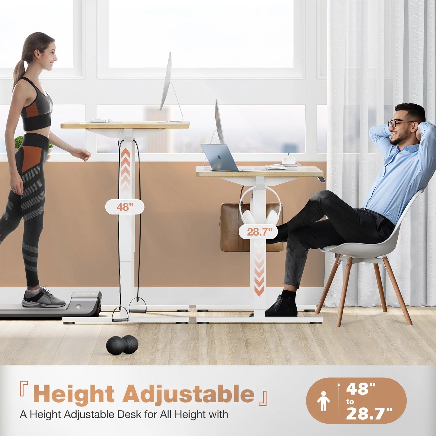 JHK Electric Height Adjustable Standing Desk - 40"x24"