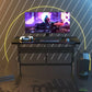 Pneumatic Height Adjustable Gaming Desk – T-Shaped Computer Desk with Power Strip Tray